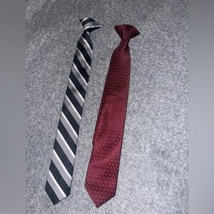 Elegant Black striped and Burgundy Ties